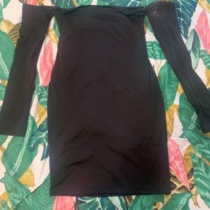 Black off shoulder dress